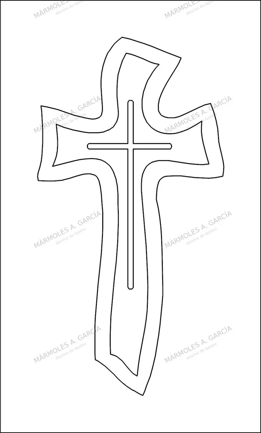 Diseño de lápida: Cruz sobre Cruz