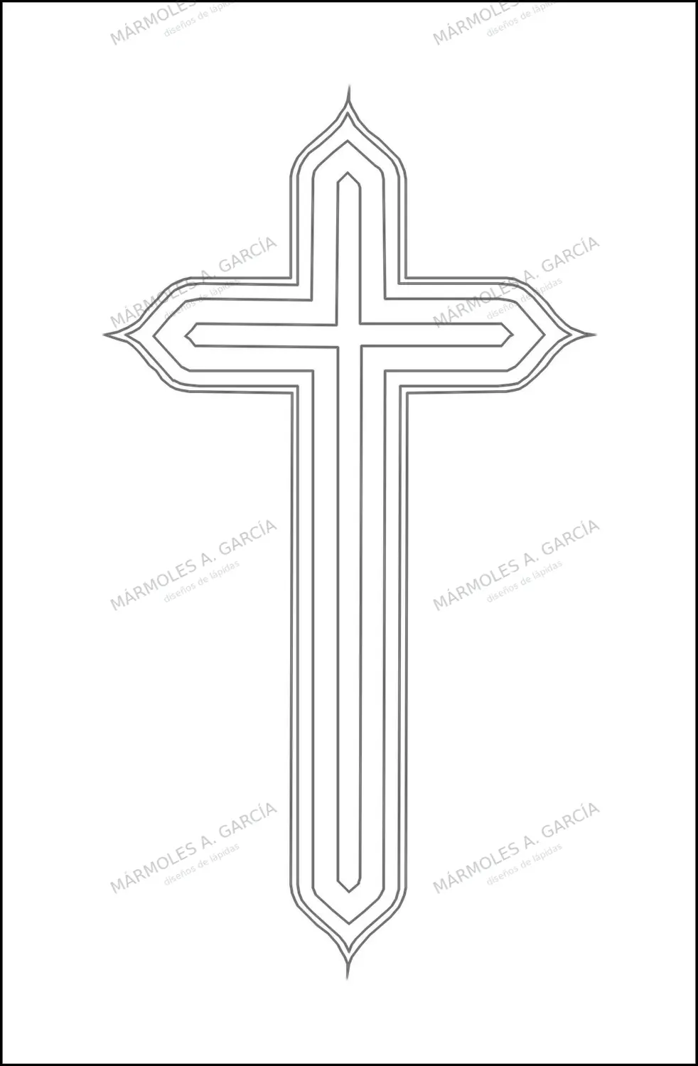 Diseño de lápida: Cruz gotica estrecha