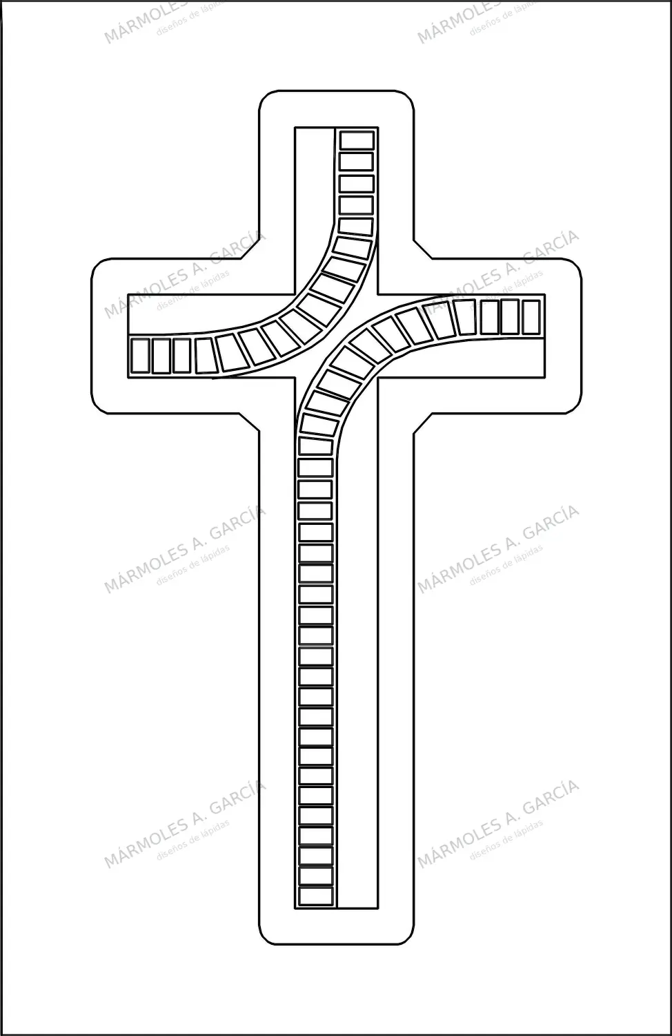 Diseño de lápida: Cruz ladrillos