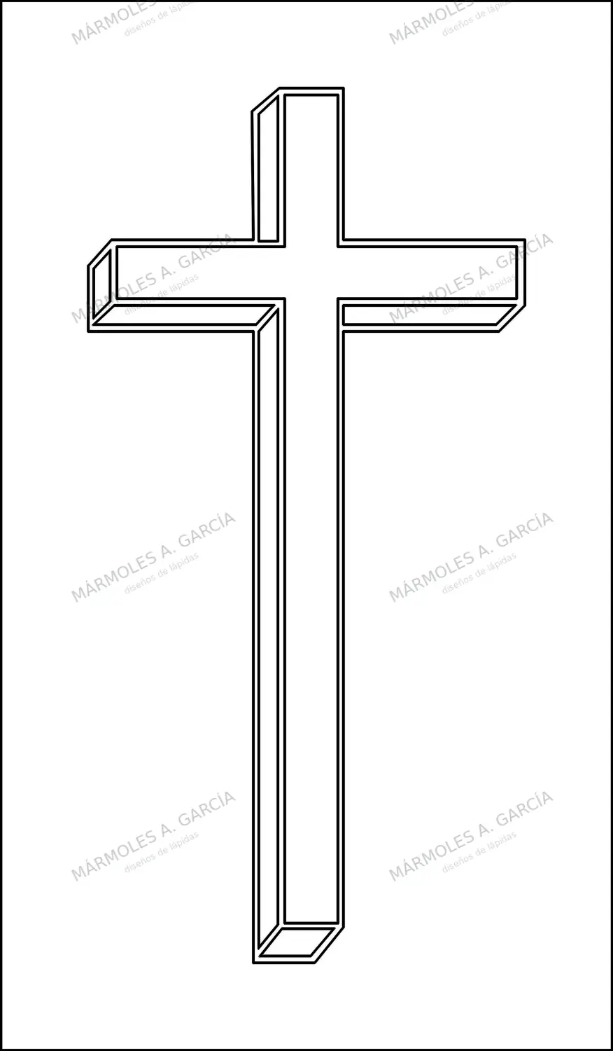 Diseño de lápida: Cruz clasica