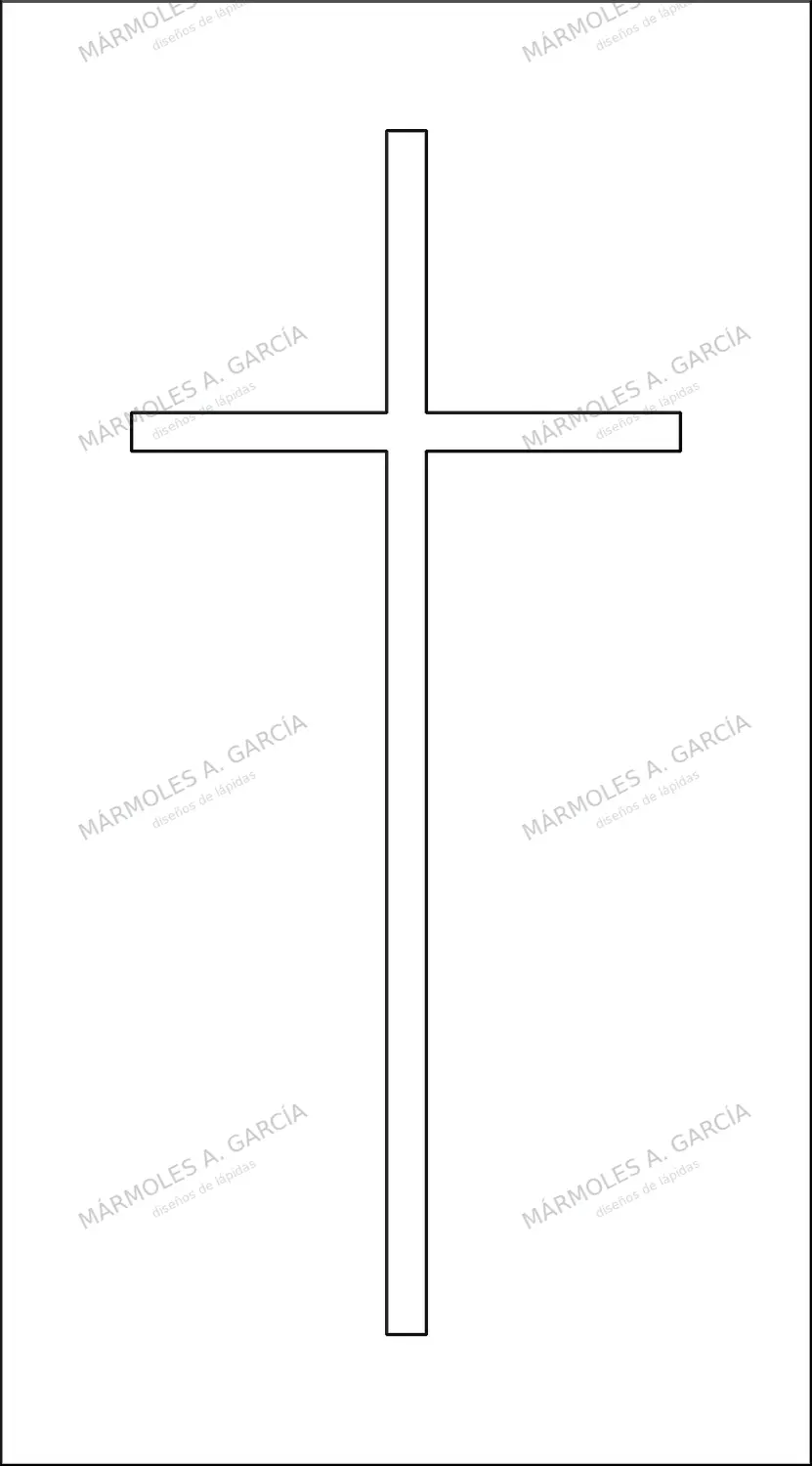 Diseño de lápida: Cruz medio