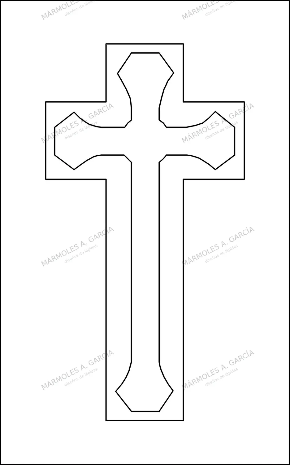 Diseño de lápida: Cruz bonete