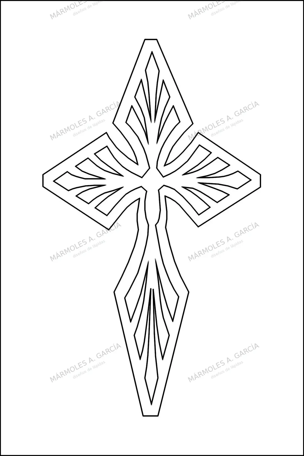 Diseño de lápida: Cruz picos