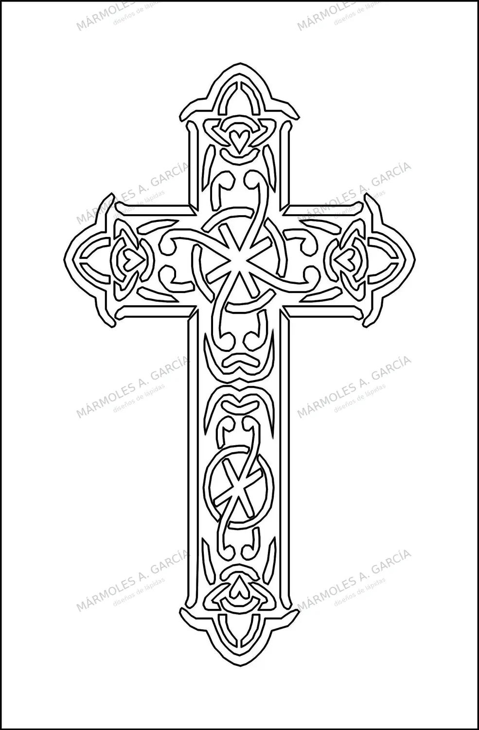 Diseño de lápida: Cruz nudos