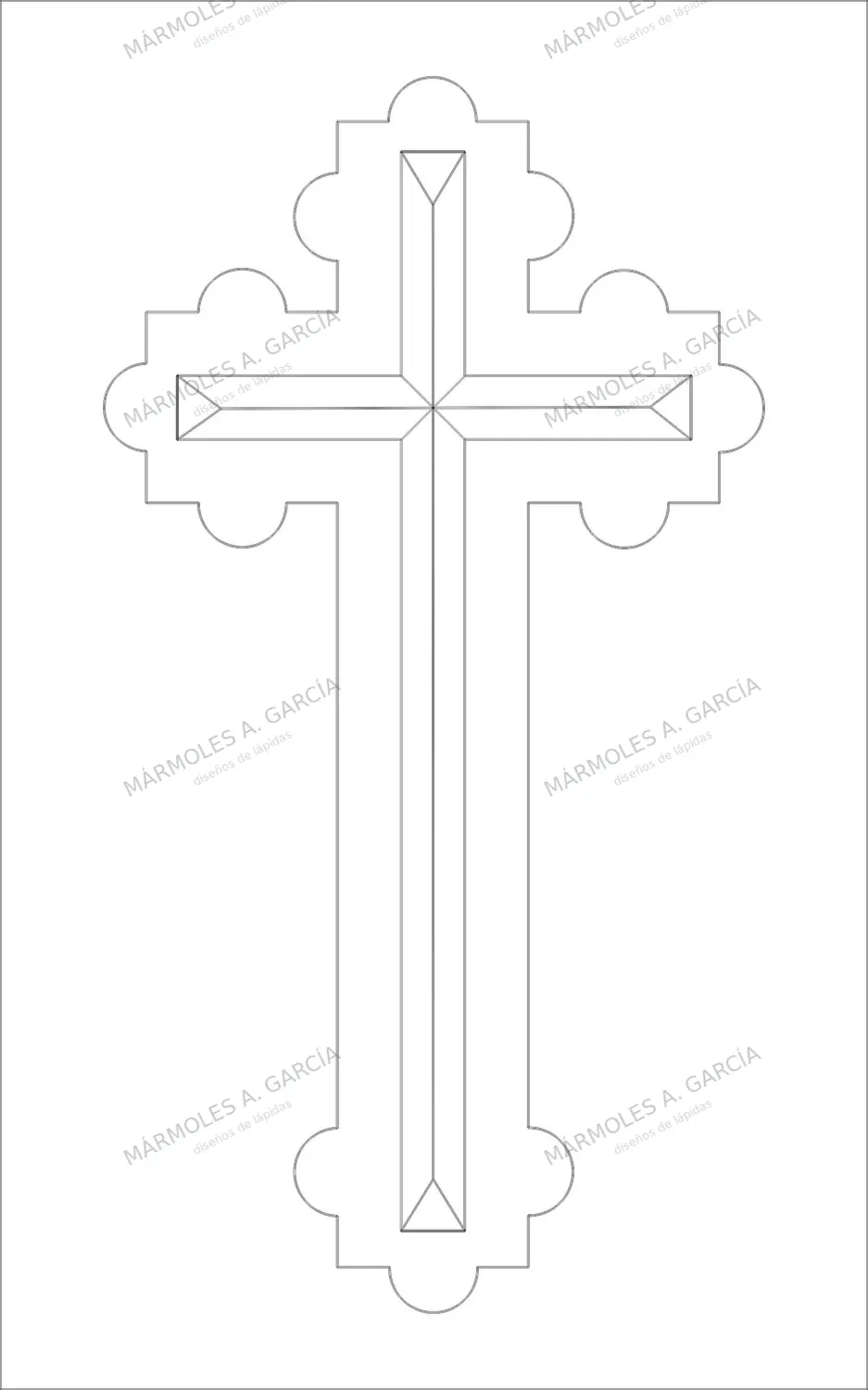 Diseño de lápida: Cruz cabra recta