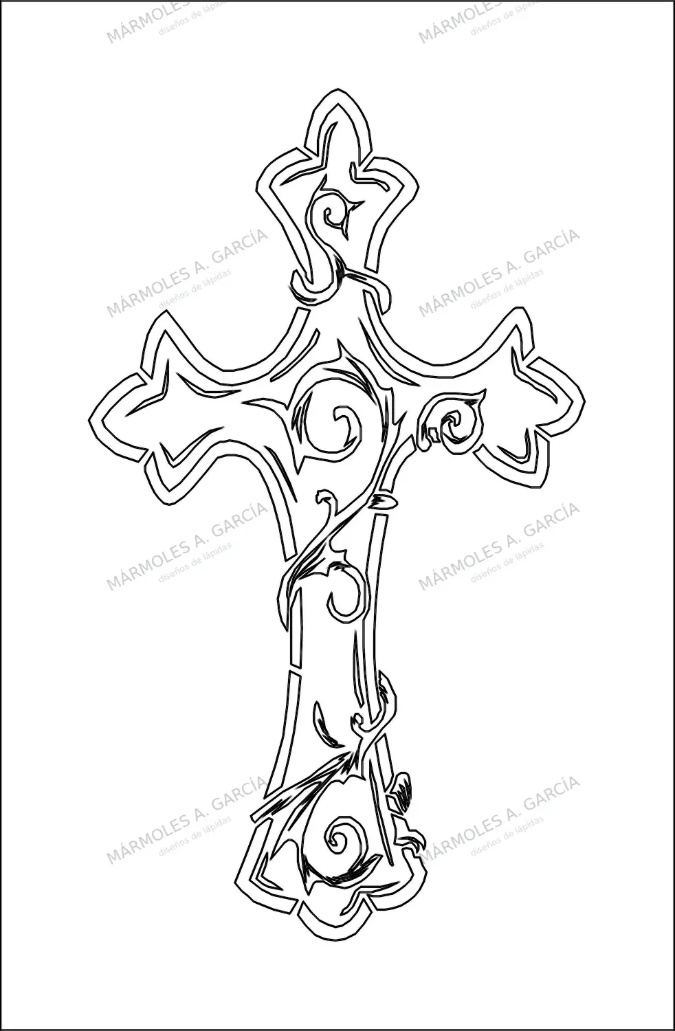 Diseño de lápida: Cruz rejilla
