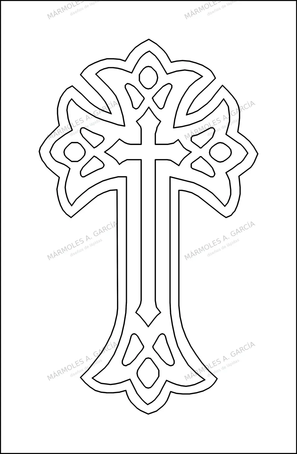 Diseño de lápida: Cruz reco