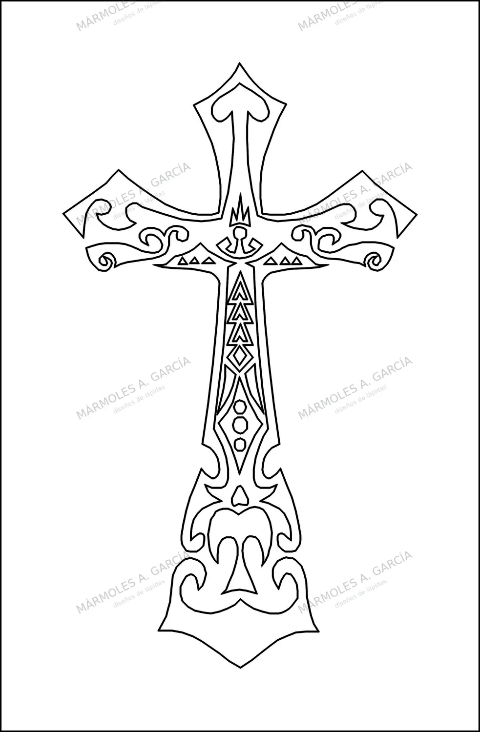 Diseño de lápida: Cruz enrrejada