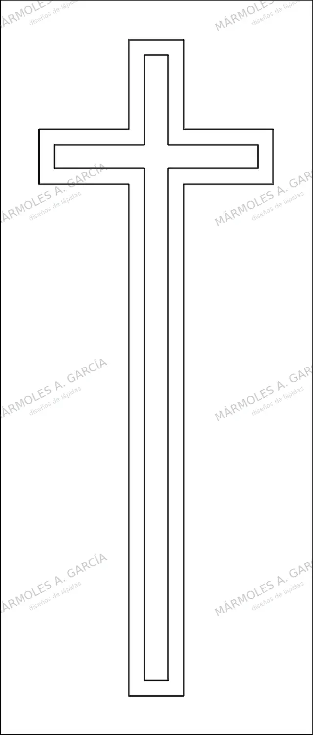 Diseño de lápida: Cruz doble recta 84x30