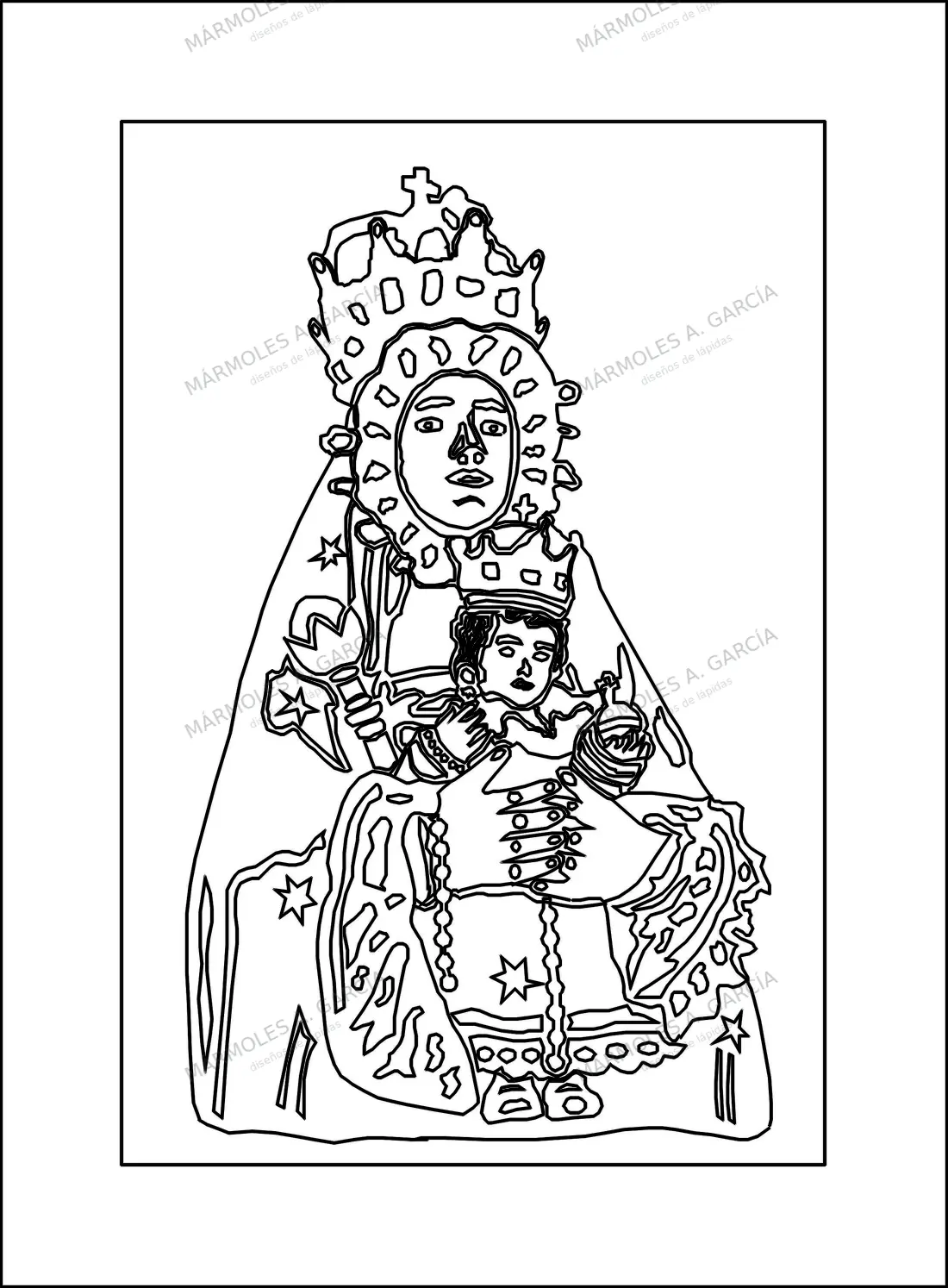 Diseño de lápida: Virgen de Belen