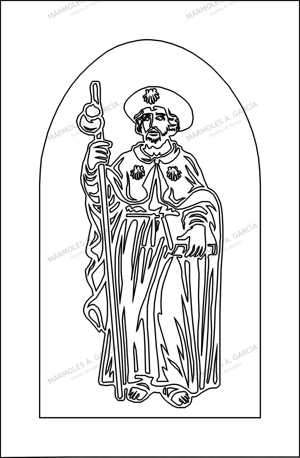 Diseño de lápida: Santiago