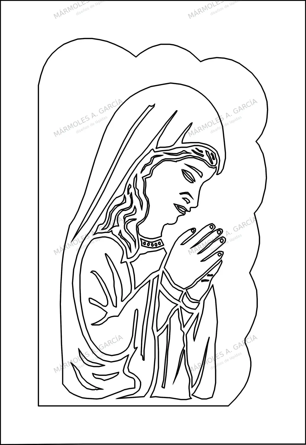 Diseño de lápida: Virgen Niña