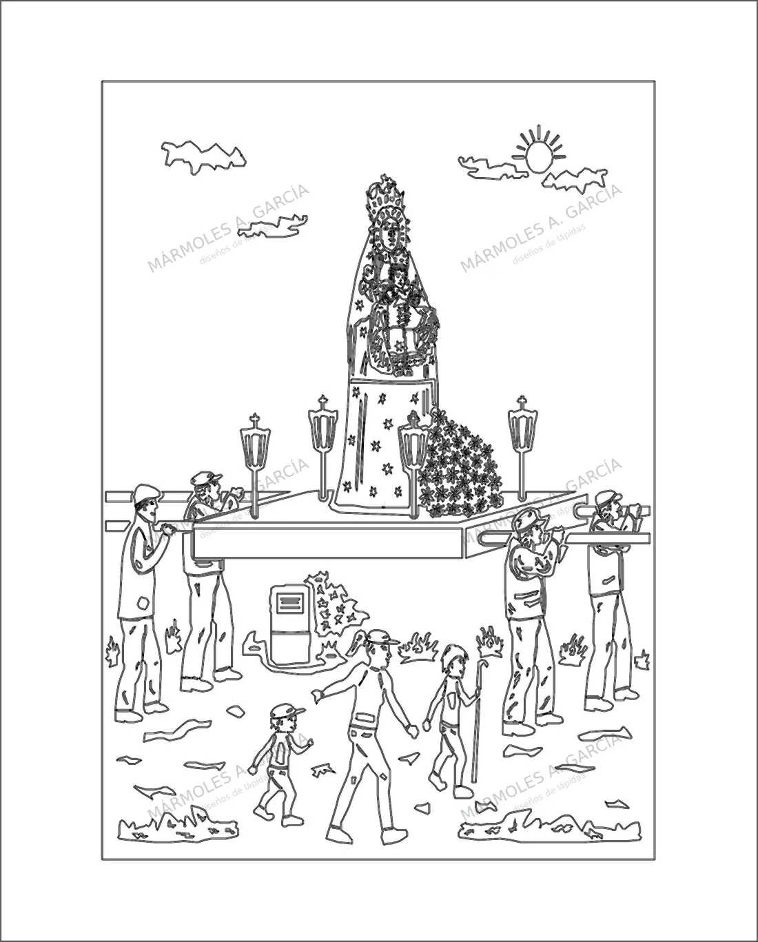 Diseño de lápida: Virgen de Belen Romeria