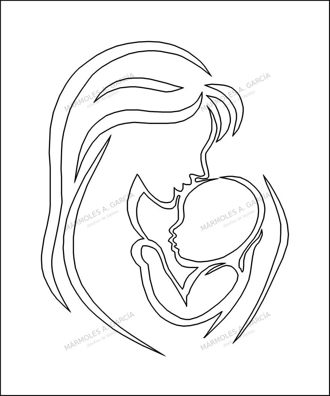 Diseño de lápida: Madre e Hijo