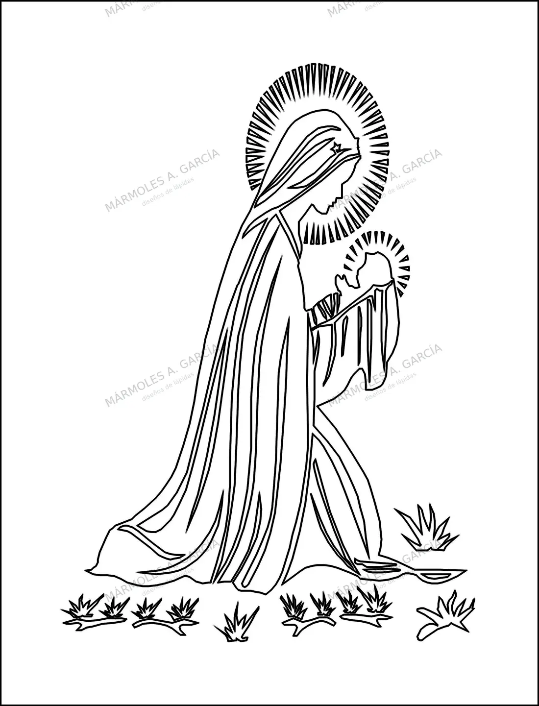 Diseño de lápida: Misericordia de Madre