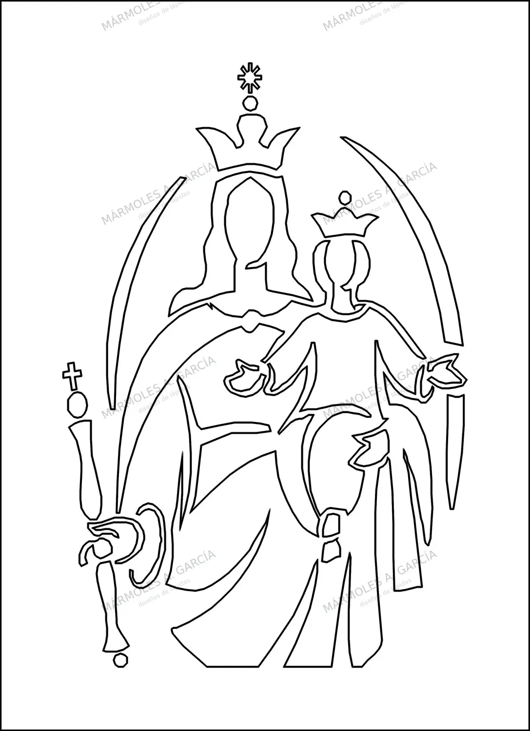 Diseño de lápida: María Auxiliadora