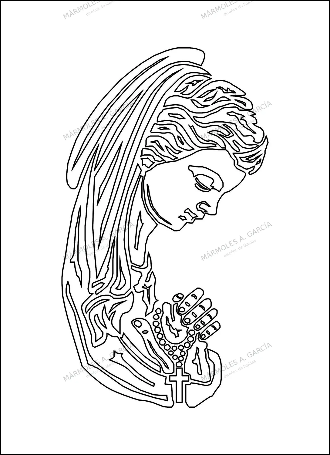 Diseño de lápida: Virgen Niña