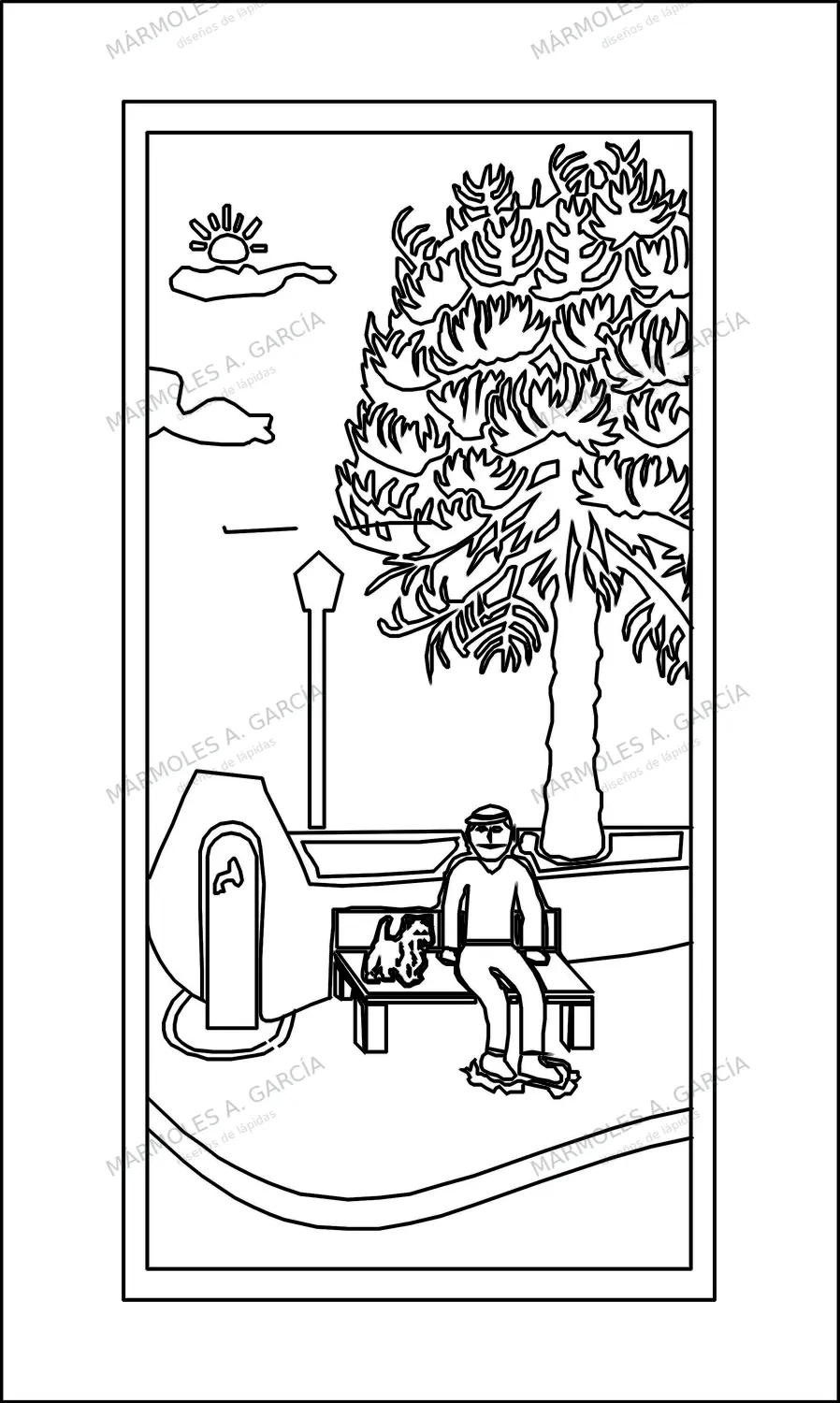 Diseño de lápida: Rincón de Descanso