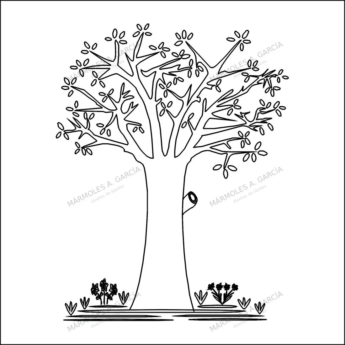 Diseño de lápida: Árbol en Otoño
