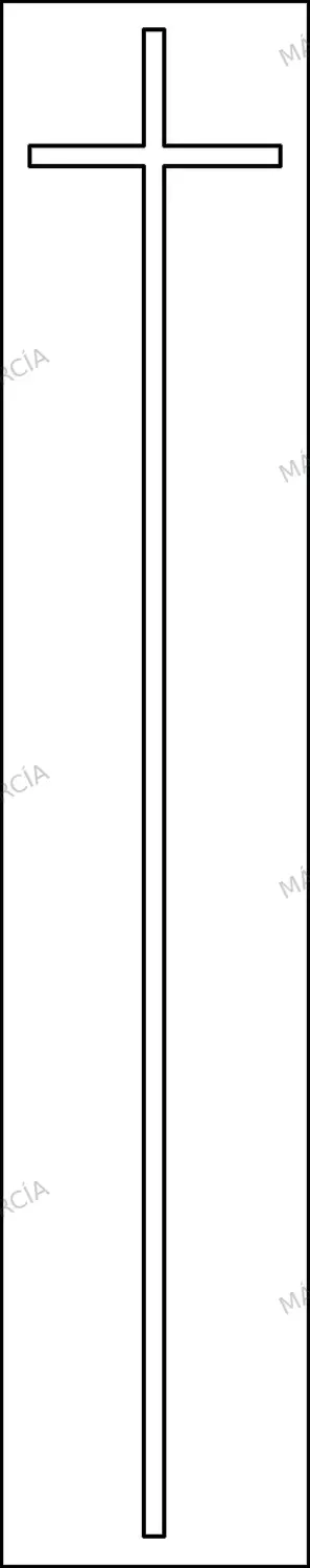 Diseño de lápida: Cruz doble palo 261x43´5