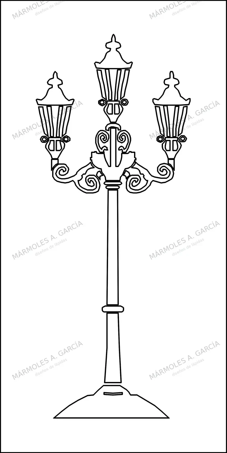 Diseño de lápida: Farola de Pie