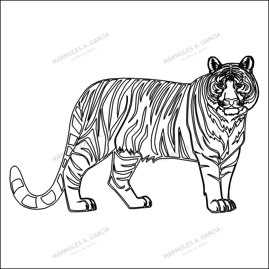 Diseño de lápida: Tigre