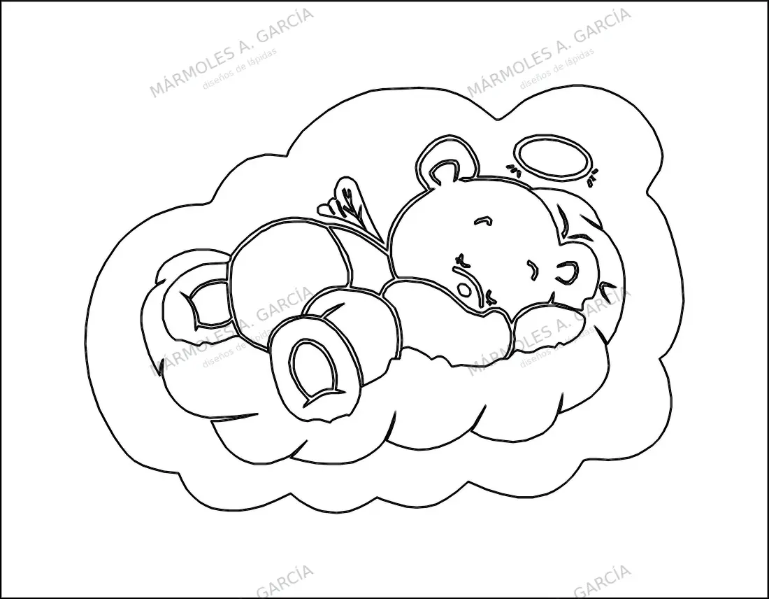 Diseño de lápida: Osito