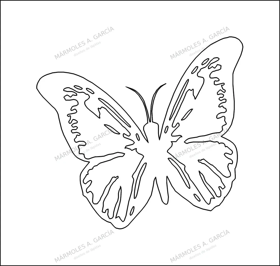 Diseño de lápida: Mariposa
