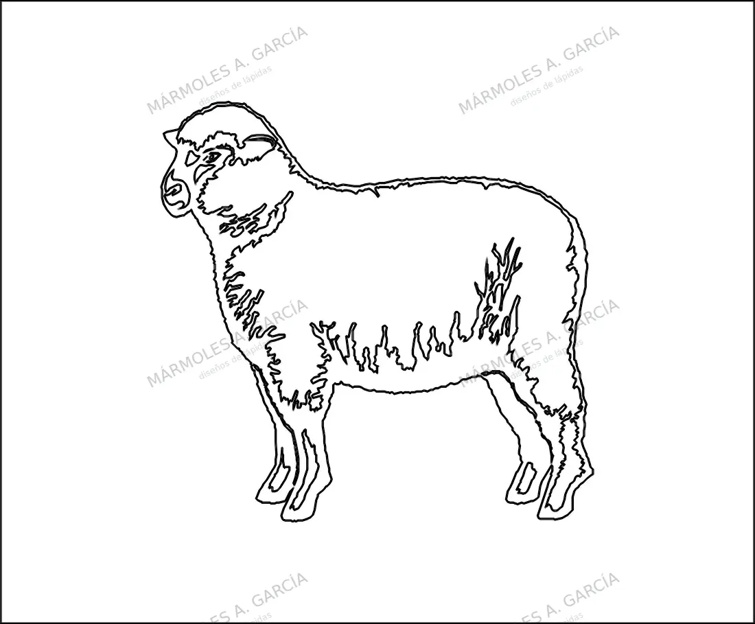 Diseño de lápida: Oveja