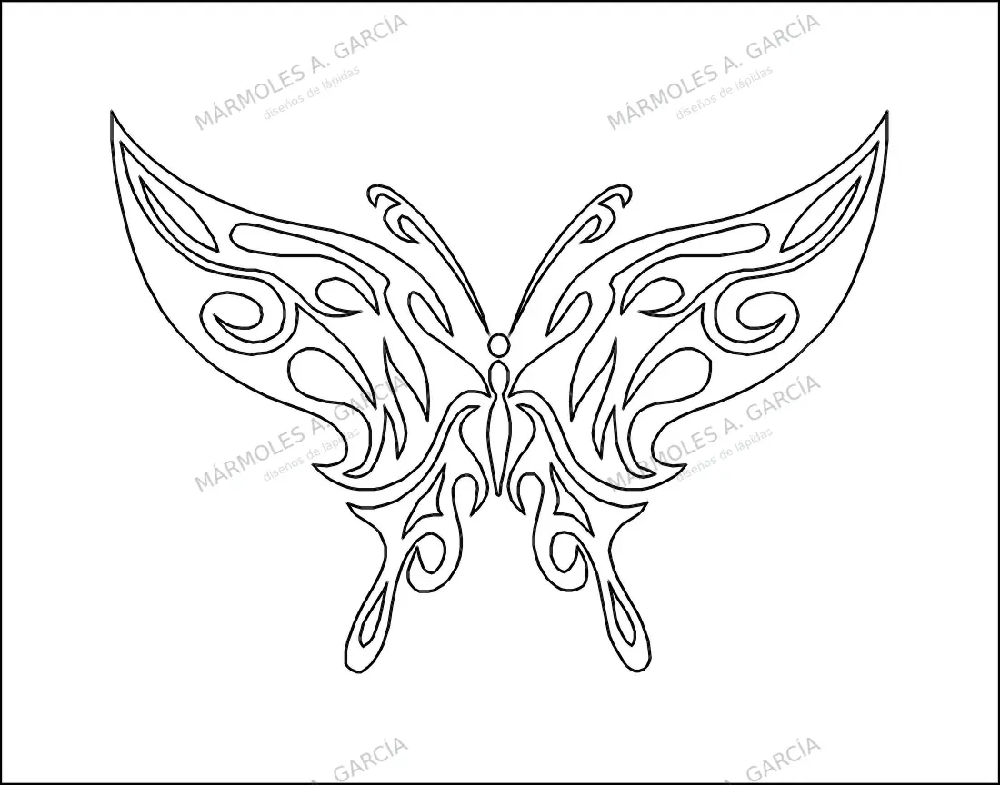 Diseño de lápida: Mariposa Modernista