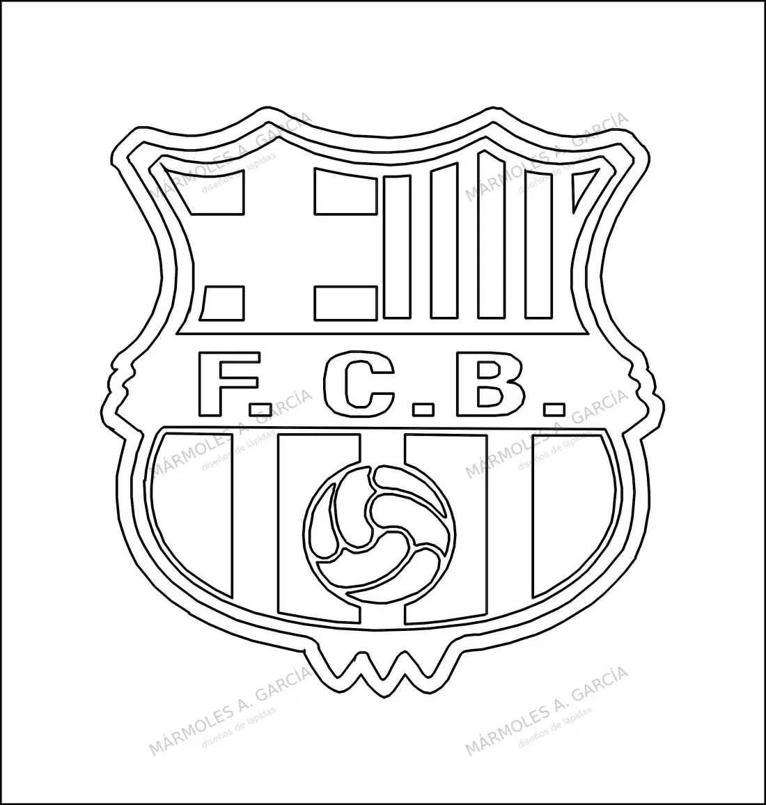 Diseño de lápida: Escudo barcelona