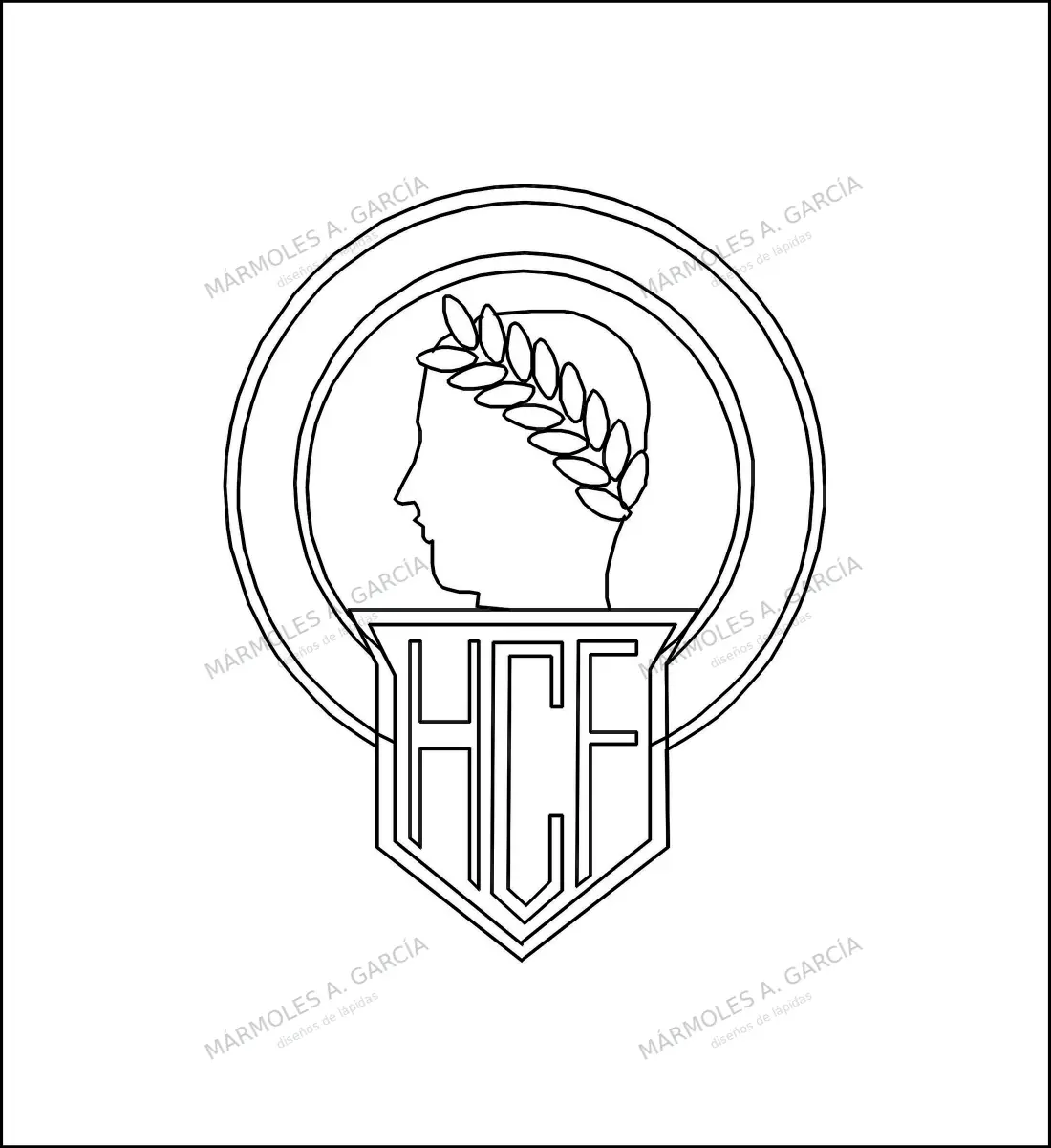 Diseño de lápida: Escudo hercules
