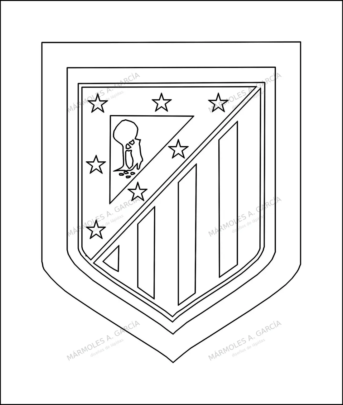 Diseño de lápida: Escudo atlético de madrid