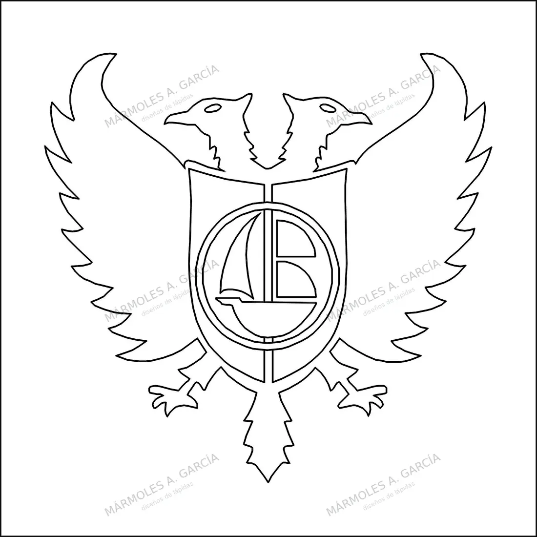 Diseño de lápida: Escudo corsarios