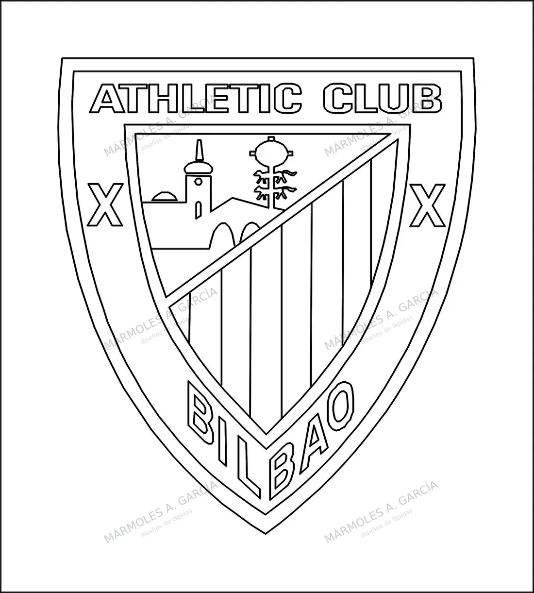 Diseño de lápida: Escudo athletic