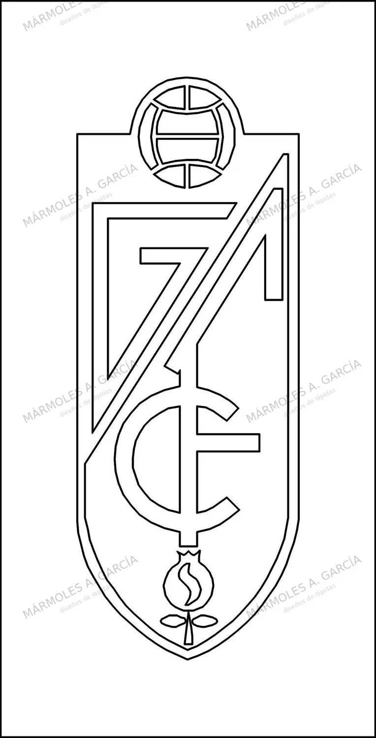 Diseño de lápida: Escudo granada