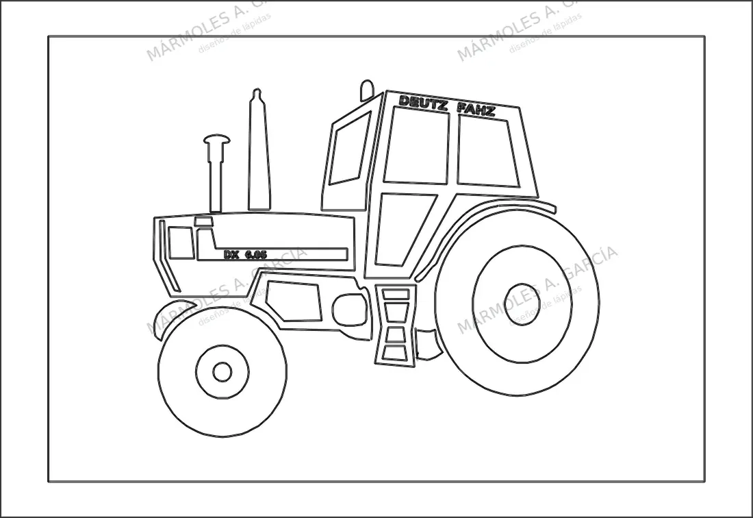 Diseño de lápida: Tractor Deutz Fahz