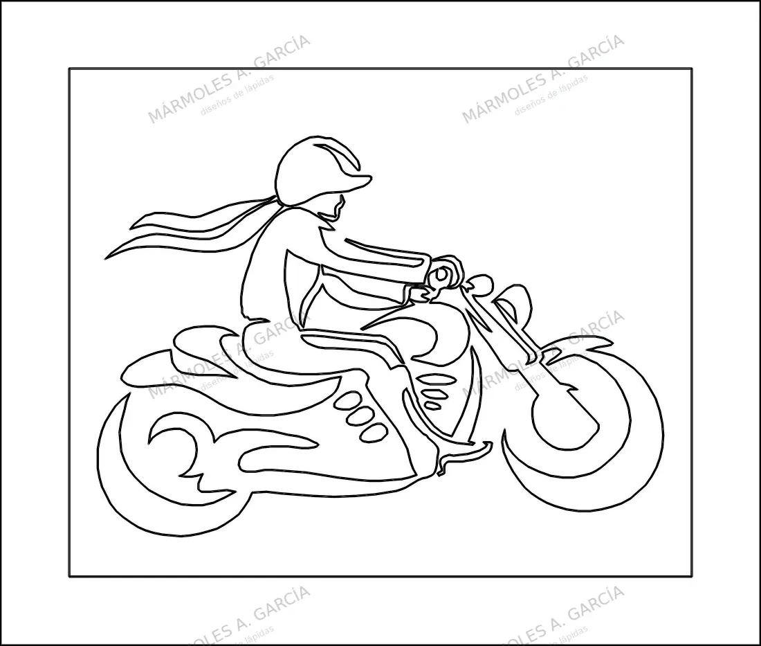 Diseño de lápida: Moto Logo
