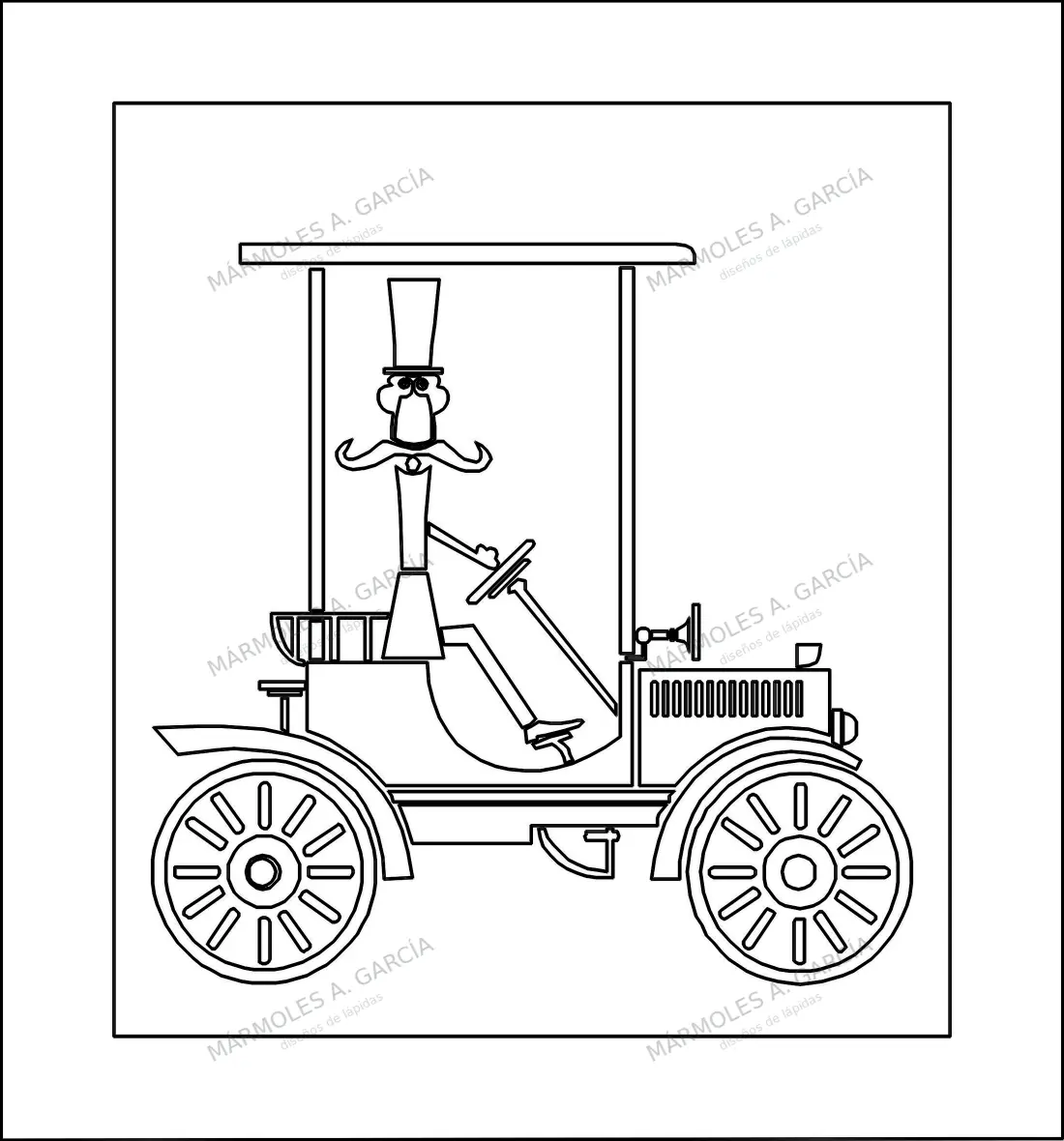 Diseño de lápida: Coche Renaut B