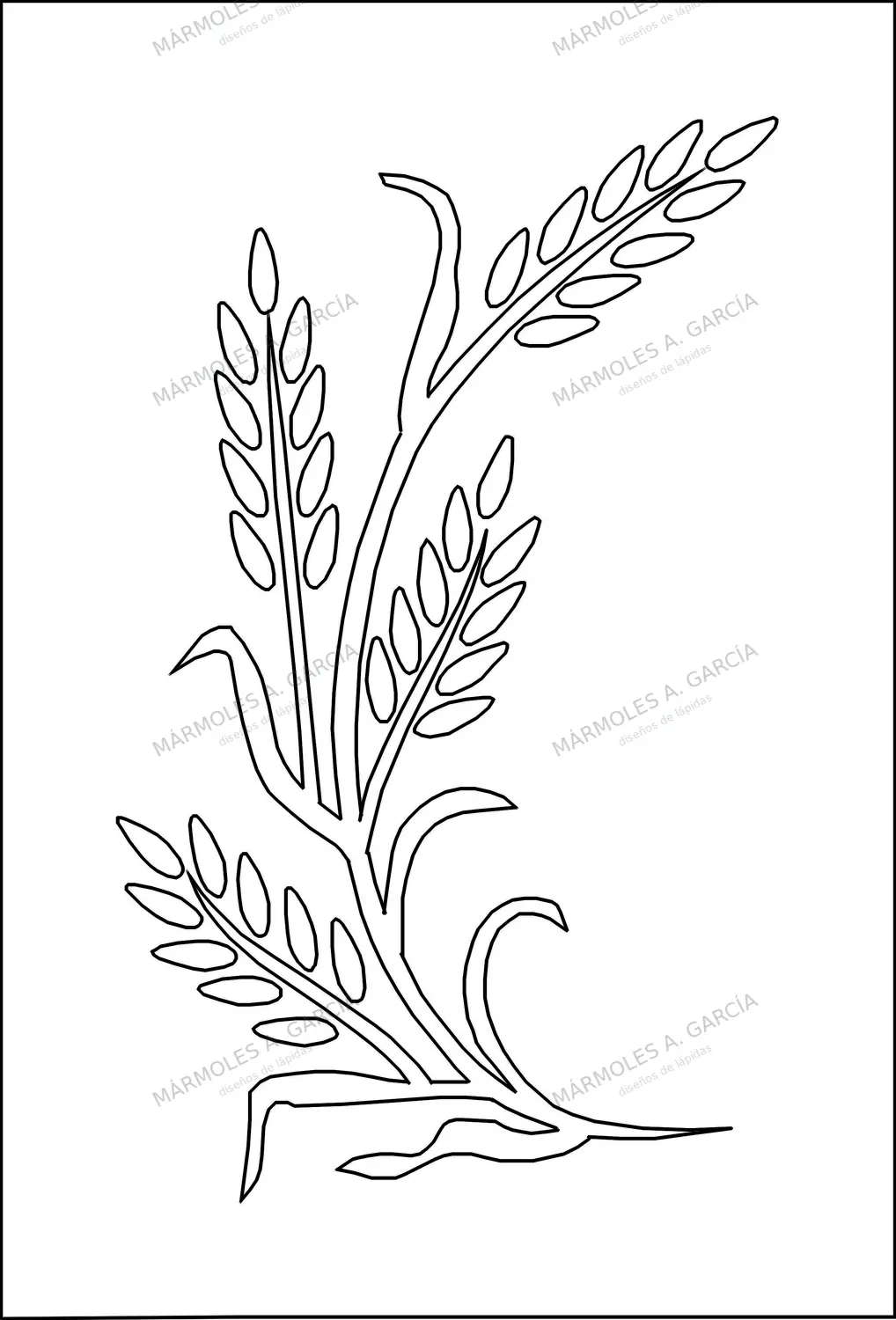 Diseño de lápida: Ramillete Espigas