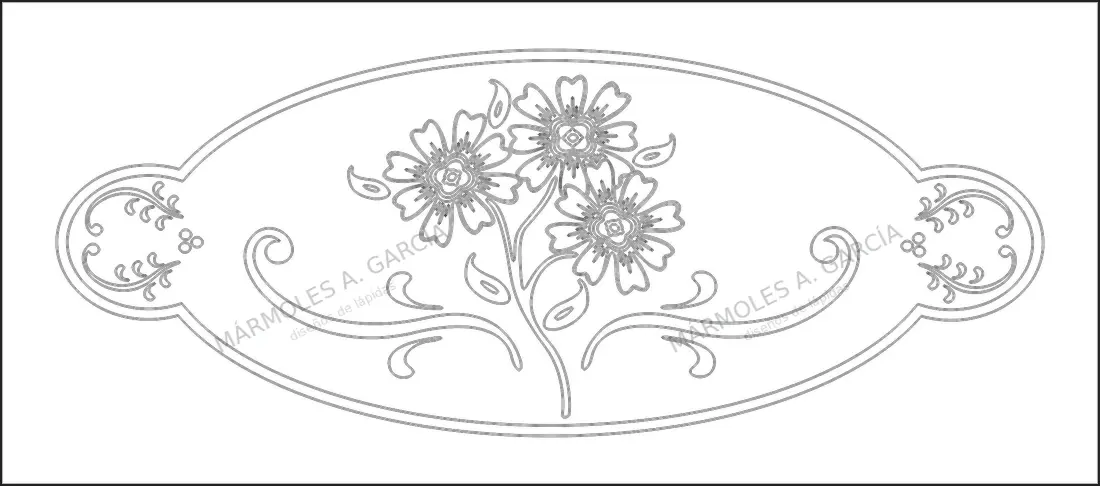 Diseño de lápida: Silueta Flor