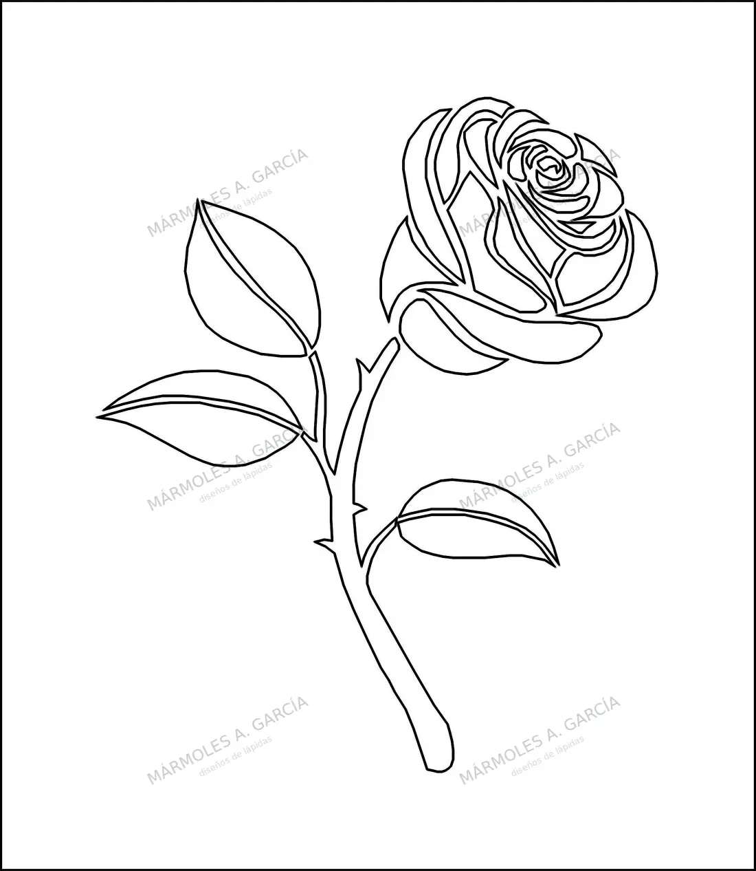 Diseño de lápida: Rosa