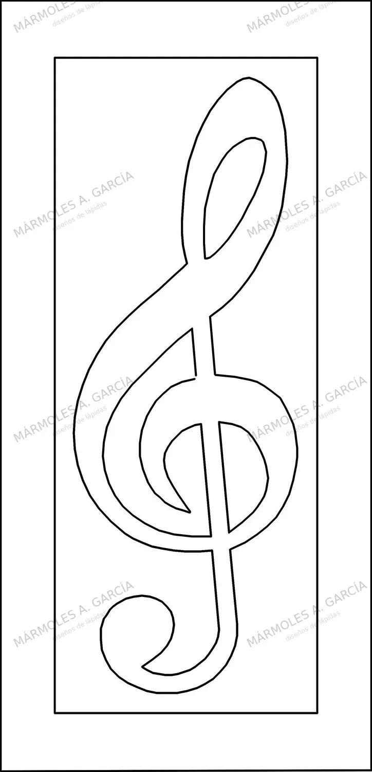 Diseño de lápida: Clave de Sol