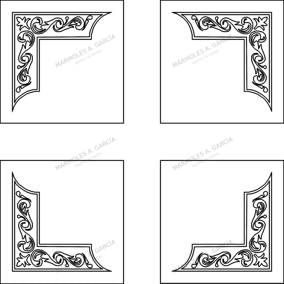 Diseño de lápida: Esquinas Rectas