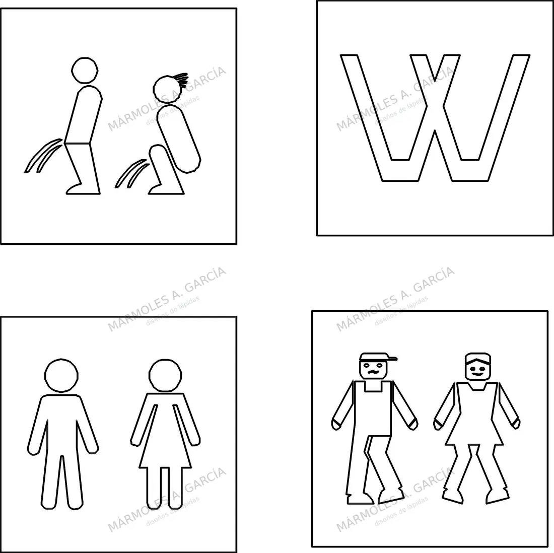 Diseño de lápida: Aseos