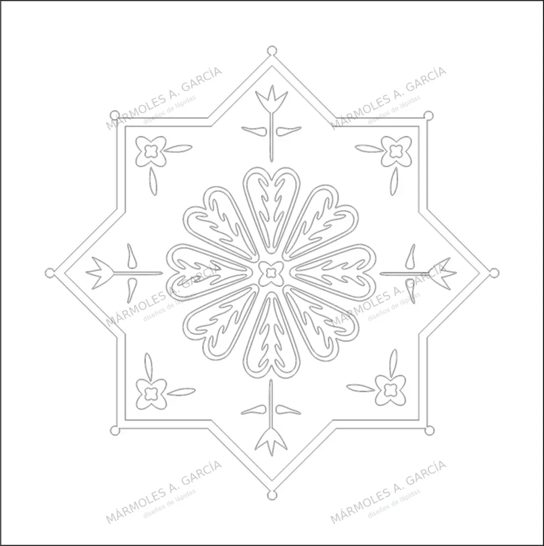 Diseño de lápida: Estrella