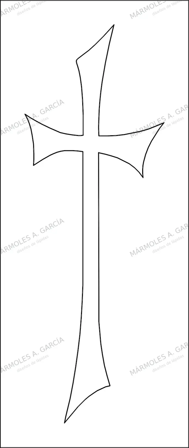 Diseño de lápida: Cruz doble 80x28 — Cruces para lápidas en CorelDraw para grabar