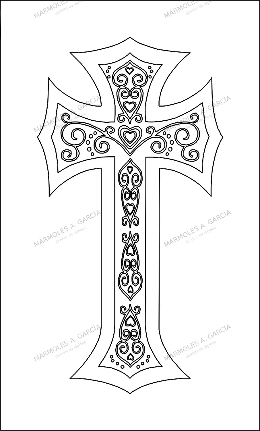 Diseño de lápida: Cruz celta florida — Cruces para lápidas en CorelDraw para grabar