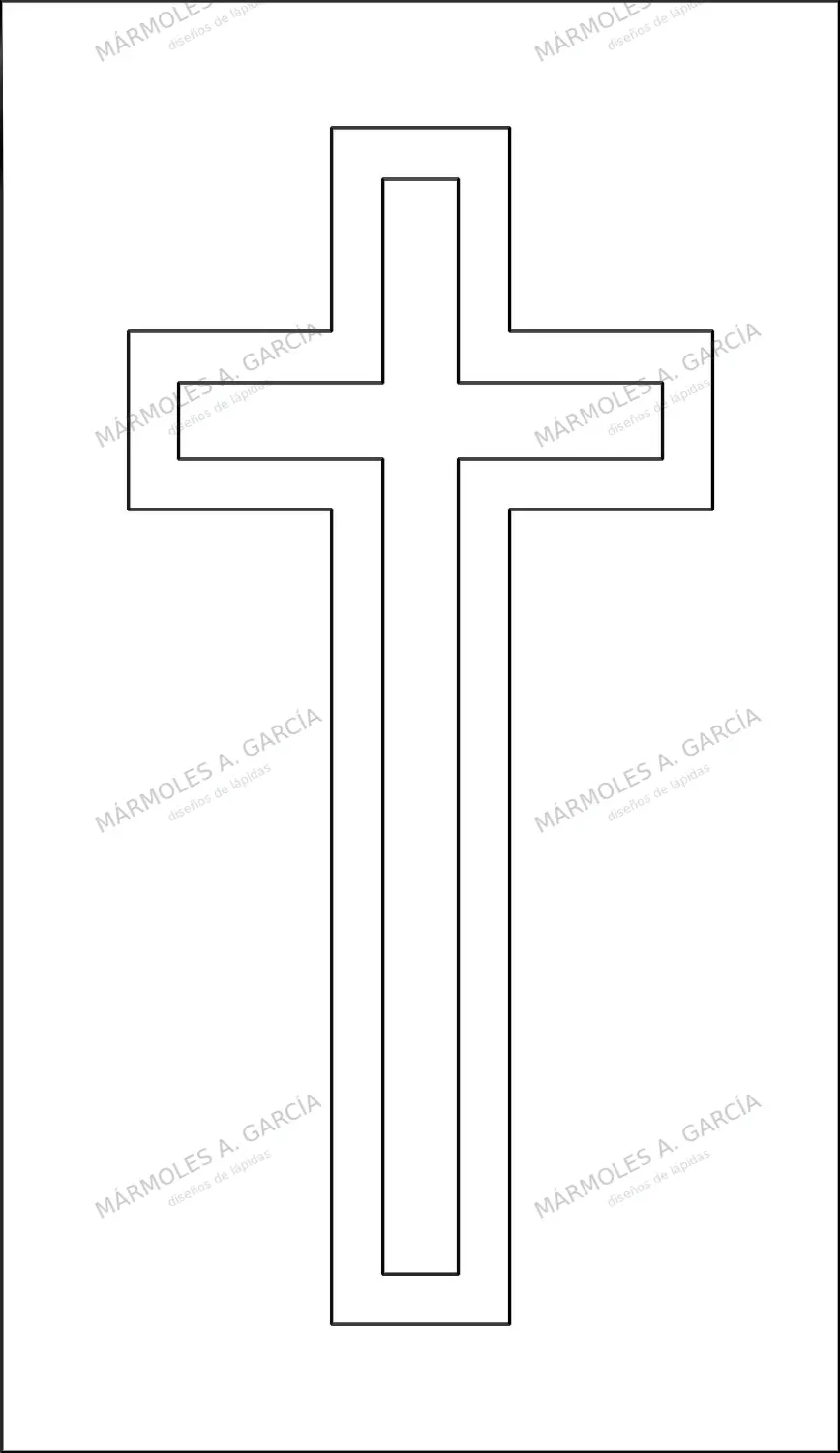 Diseño de lápida: Cruz recta — Cruces para lápidas en CorelDraw para grabar