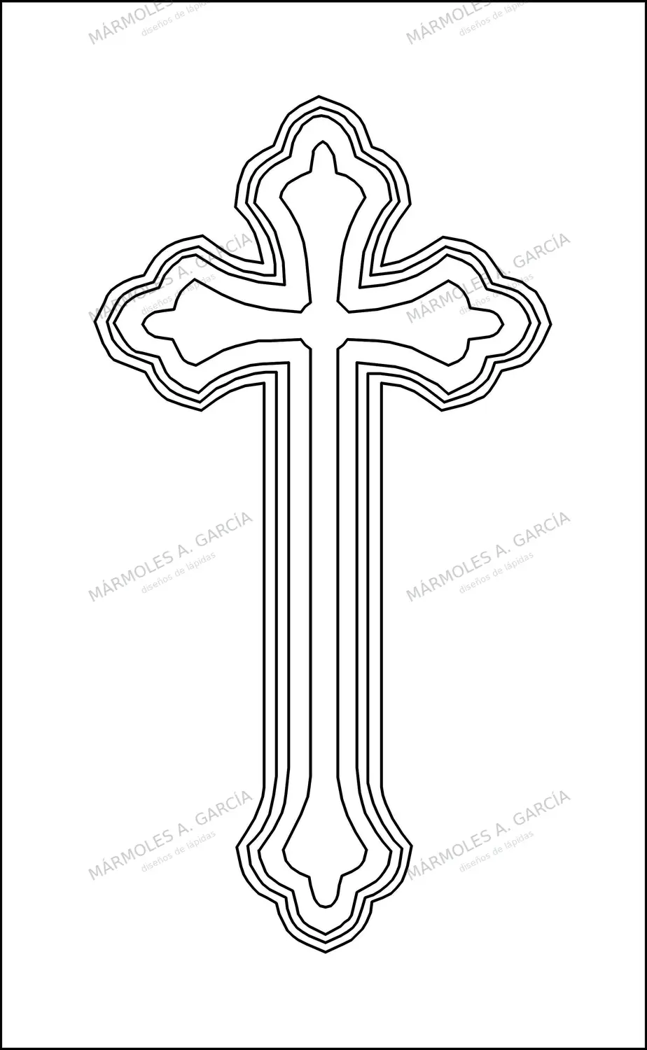 Diseño de lápida: Cruz roco — Cruces para lápidas en CorelDraw para grabar